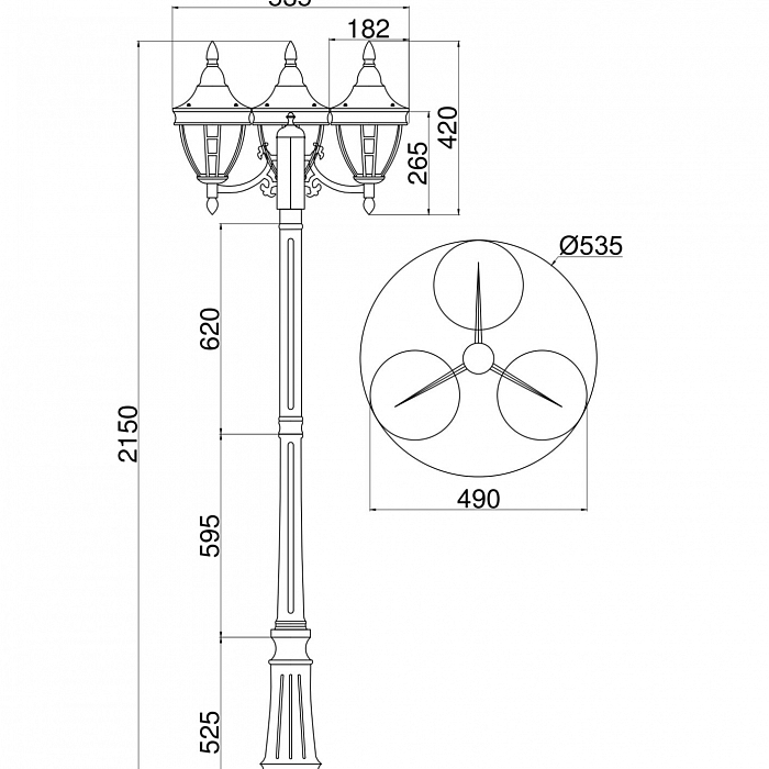 Уличный светильник Outdoor O026FL-03B
