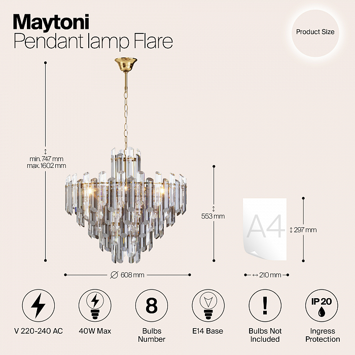 Светильник Maytoni DIA200PL-08G